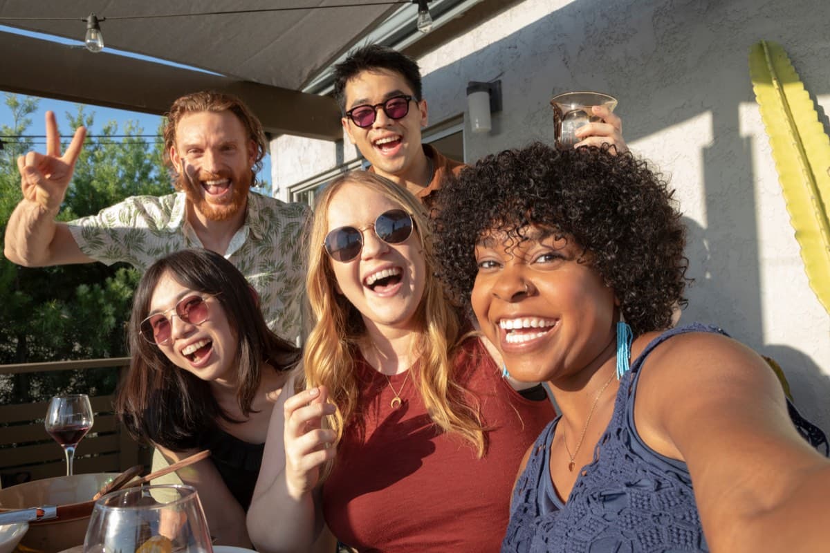A group of friends taking a selfie